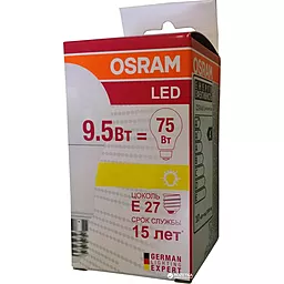Светодиодная лампа Osram Star Classic A60, 9.5W(75)/827, 220-240В, FR, E27 (4052899971554) - миниатюра 3