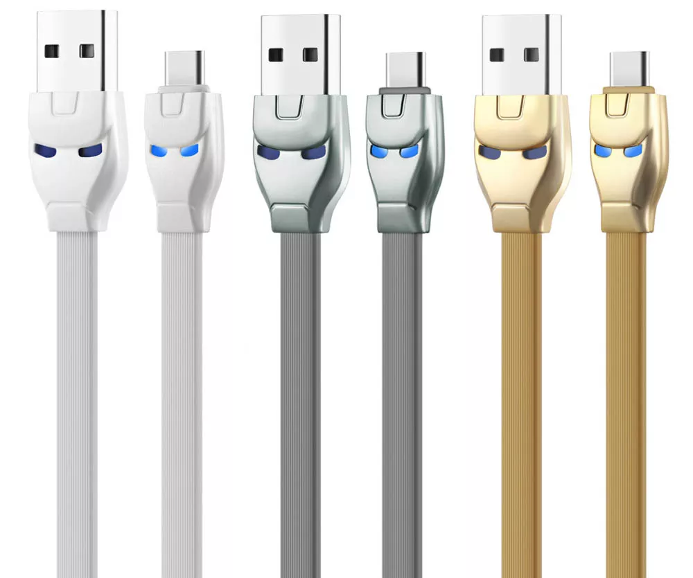 Кабель Hoco U14 Steel man USB-A - Type-C 12w 2.4a 1.2м cable Gold - фото 5