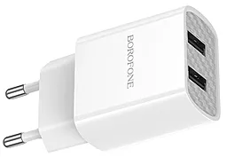 Мережевий зарядний пристрій Borofone BA53A Powerway 2USB 2.1A + Lightning Cable White - мініатюра 3