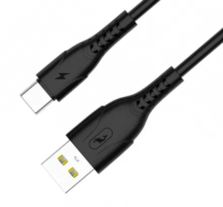 Кабель SkyDolphin S22T Soft Silicone USB-A - Type-C 12w 2.4a 1м cable Black - фото 2