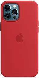 Чохол Apple Silicone Case Full with MagSafe and SplashScreen для Apple iPhone 12 Pro Max  Red