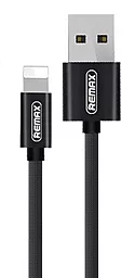 Кабель Remax Fabric USB-A - Lightning 12w 2.4a 1м cable Black (RC-091i) - фото Кабель Remax Fabric USB-A - Lightning 12w 2.4a 1м cable Black (RC-091i)