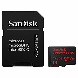 Карта пам'яті SanDisk microSDXC 128 GB Extreme Plus Class 10 UHS-I U3 V30 + SD-адаптер (SDSQXWG-128G-GN6MA) - фото Карта пам'яті SanDisk microSDXC 128 GB Extreme Plus Class 10 UHS-I U3 V30 + SD-адаптер (SDSQXWG-128G-GN6MA)