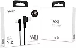 Кабель Havit HV-H681 USB-A - Lightning 10w 1м cable Black - мініатюра 3 Кабель Havit HV-H681 USB-A - Lightning 10w 1м cable Black - мініатюра 3
