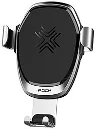 Держатель с беспроводной зарядкой Rock Wireless Charging Gravity Car Mount Silver - фото Держатель с беспроводной зарядкой Rock Wireless Charging Gravity Car Mount Silver
