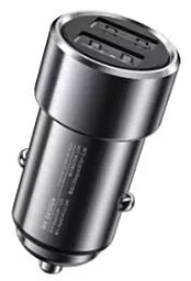 Автомобильное зарядное устройство WK 2.4a 2xUSB-A ports car charger silver (WP-C25)