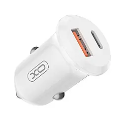 Автомобильное зарядное устройство XO CC69 Mini Smart 30w PD USB-C/USB-A ports car charger white - фото Автомобильное зарядное устройство XO CC69 Mini Smart 30w PD USB-C/USB-A ports car charger white