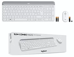 Комплект (клавіатура+мишка) Logitech MK470 Wireless Slim UA Off-White (920-009205) - мініатюра 10