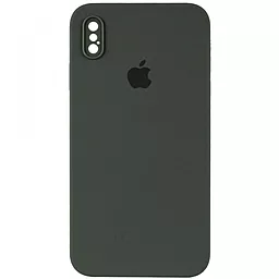 Чехол Silicone Case Full Camera Square для Apple iPhone X, iPhone XS Forest green