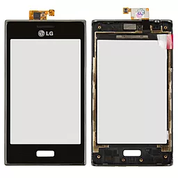 Сенсор (тачскрін) LG Optimus L5 E610, Optimus L5 E612 with frame Black