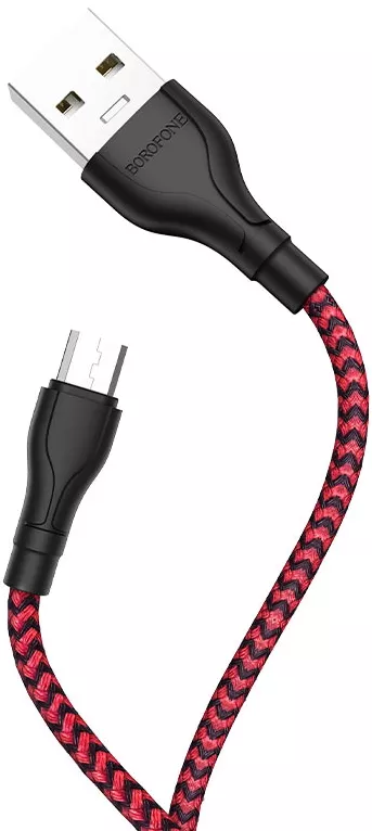 Кабель Borofone BX39 Beneficial USB-A - micro USB 12w 2.4a 1м cable Zebra - фото 2