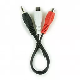 Аудіо кабель Cablexpert Aux mini Jack 3.5 mm - 2хRCA M/F Cable 0.2 м black (CCA-406) - мініатюра 2