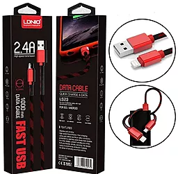 USB Кабель LDNio LS23 micro USB Cable Red - мініатюра 4