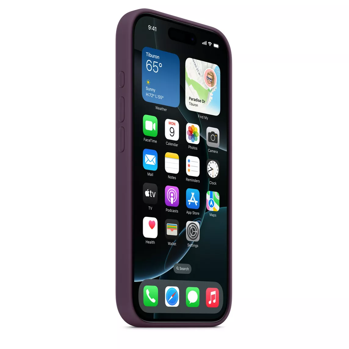 Чехол Silicone Case Full для Apple iPhone 16 Pro Plum - фото 2
