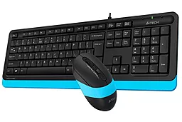 Комплект (клавиатура+мышка) A4Tech Fstyler проводной Black+Blue USB (F1010) - миниатюра 4