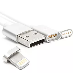 Кабель NICHOSI Magnetic Clip-On USB-A - Lightning 12w 2.4a 1м cable Silver - фото Кабель NICHOSI Magnetic Clip-On USB-A - Lightning 12w 2.4a 1м cable Silver
