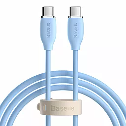 Кабель Baseus Jelly Liquid Silica Gel USB Type-C - Type-C 100w 5a 1.2м PD cable Blue (CAGD030003) - фото Кабель Baseus Jelly Liquid Silica Gel USB Type-C - Type-C 100w 5a 1.2м PD cable Blue (CAGD030003)