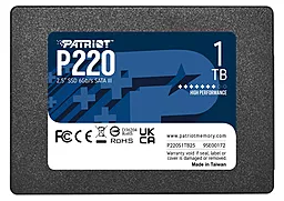 Накопичувач SSD Patriot P220 1TB 2.5" SATAIII TLC (P220S1TB25)