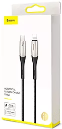 USB PD Кабель Baseus Horizontal 28W USB Type-C - Lightning Cable Black (CATLSP-01) - мініатюра 5
