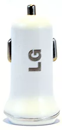 Автомобільний зарядний пристрій LG 2 USB NEW +Micro USB White