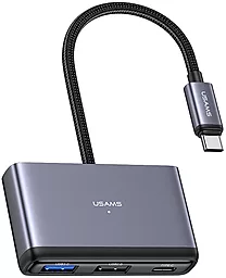 USB Type-C хаб (концентратор) Usams US-SJ628 5-in-1 Multifunctional USB-C + USB 3.0 + USB 2.0 + TF/SD HUB Grey