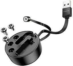 Магнитный кабель для зарядки Borofone BU26 Magnetic 3-in-1 USB-A to Type-C/Lightning/micro USB 10w 0.95м сable Black