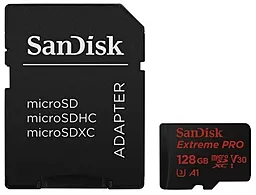 Карта памяти SanDisk microSDXC 128GB Extreme Pro UHS-I U3 V30 A1 + SD-адаптер (SDSQXCG-128G-GN6MA)