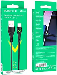Кабель Borofone BX65 USB-A - Type-C 15w 3a 1м cable Black - мініатюра 6 Кабель Borofone BX65 USB-A - Type-C 15w 3a 1м cable Black - мініатюра 6