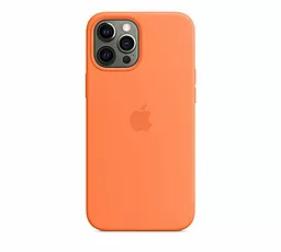Чохол Apple Silicone Case Full with MagSafe and SplashScreen для Apple iPhone 12 Pro Max  Kumquat