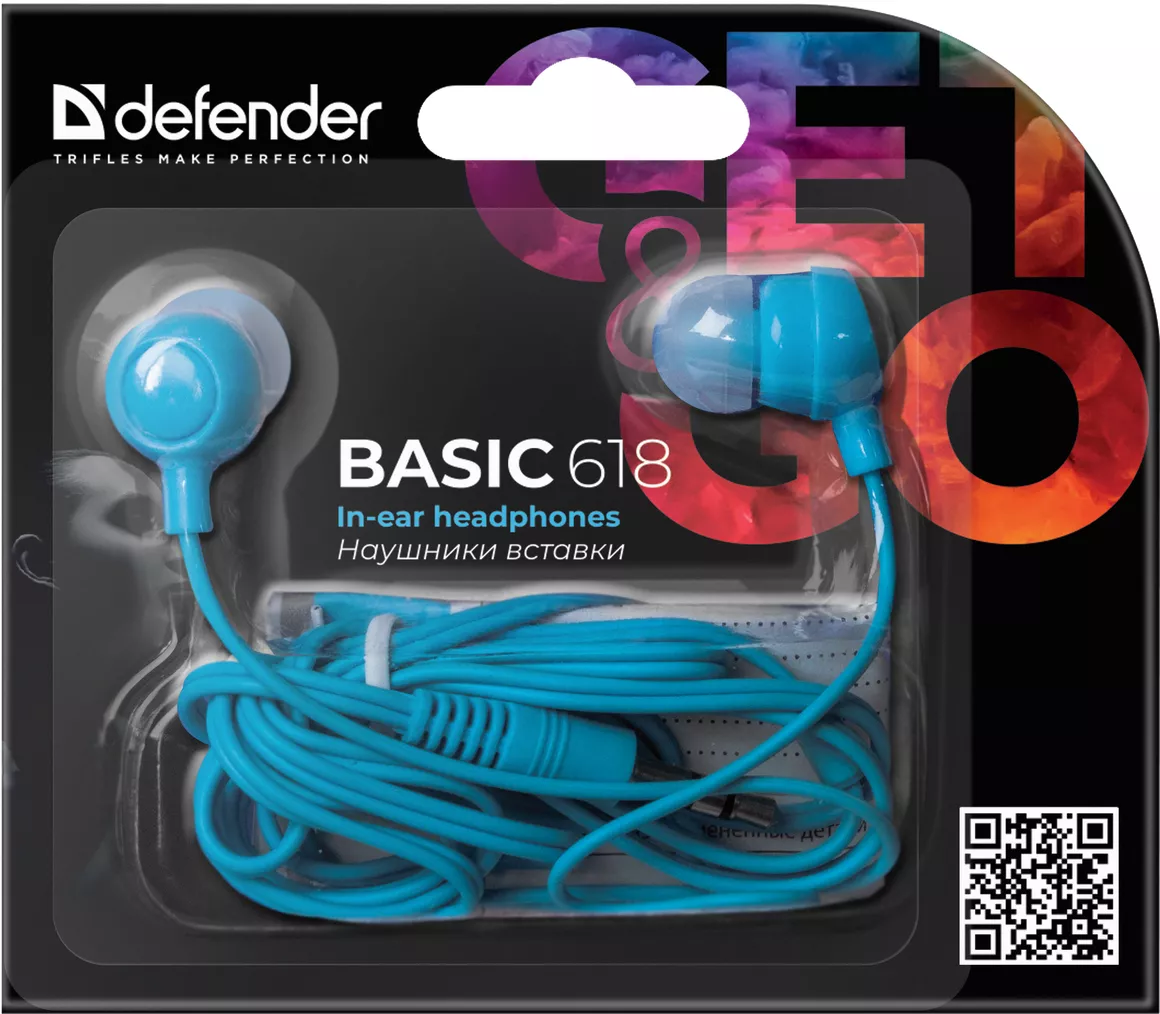 Наушники Defender Basic-618 Blue - фото 3