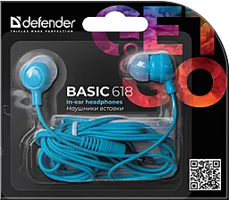 Наушники Defender Basic-618 Blue - миниатюра 3