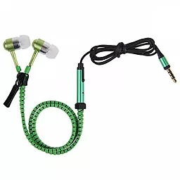 Наушники Zipper Earphones Green - миниатюра 2