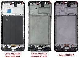 Дисплей Samsung Galaxy M21 M215 з тачскріном і рамкою, оригінал, Black - мініатюра 2