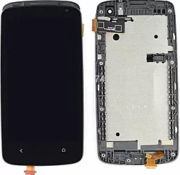 Дисплей HTC Desire 500 з тачскріном і рамкою, оригінал, Black