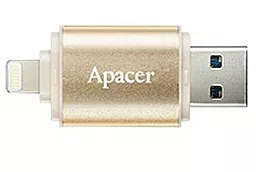 Флешка Apacer AH190 Lightning Dual USB 3.1 32GB Gold (AP32GAH190C-1) - миниатюра 3