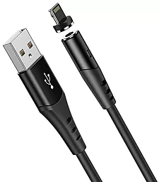 Кабель Hoco X60 Silicone Magnic USB-A - Lightning 12w 2.4a 1м cable Black - фото Кабель Hoco X60 Silicone Magnic USB-A - Lightning 12w 2.4a 1м cable Black