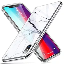 Чехол ESR Mimic Marble Tempered Glass для Apple iPhone XS Max White (4894240067444)