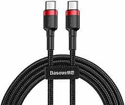 Кабель USB PD Baseus Cafule 60W 3A Type-C - Type-C Cable Black/Red (CATKLF-G91)