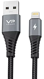 Кабель Veron NL09 Nylon USB-A - Lightning 12w 2.4a 0.25м cable Black - фото Кабель Veron NL09 Nylon USB-A - Lightning 12w 2.4a 0.25м cable Black