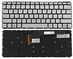 Клавиатура для ноутбука HP Envy 13-d series с подсветкой клавиш без рамки Silver