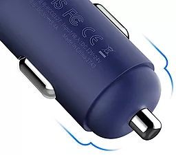 Автомобільний зарядний пристрій з швидкою зарядкою Rock Sitor QC3.0 Car Charger 3.4A Blue - мініатюра 3