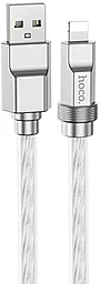 Кабель Hoco Solid silicone U113 USB-A - Lightning 12w 2.4a 1м cable Silver - фото Кабель Hoco Solid silicone U113 USB-A - Lightning 12w 2.4a 1м cable Silver