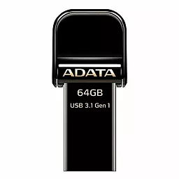Флешка ADATA USB 3.1 64GB AI920 Jet Black Lightning (AAI92064GCBK) Black - фото Флешка ADATA USB 3.1 64GB AI920 Jet Black Lightning (AAI92064GCBK) Black