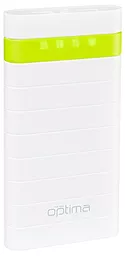 Повербанк Optima Promo Series OP-20 20000mAh White/Green - фото Повербанк Optima Promo Series OP-20 20000mAh White/Green