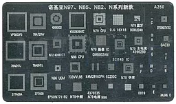 BGA трафарет (для реболлинга) (PRC) A260 для Nokia N97/N85/N82 с узорами для "стекляшек"