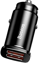 Автомобільний зарядний пристрій з швидкою зарядкою Baseus Square Metal 30W 5A QC3.0 2xUSB-A Black (CCALL-DS01) - мініатюра 2
