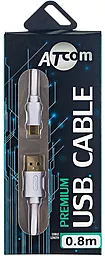 USB Кабель Atcom 0.8M USB Type-C Cable White (A15277) - мініатюра 3