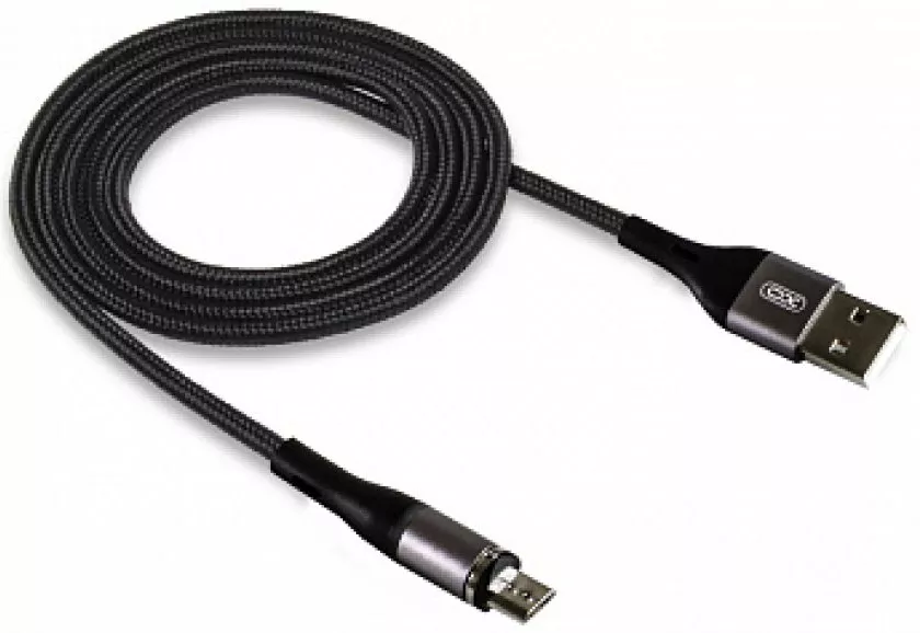 Кабель XO NB125 Magnetic USB-A - micro USB 10.5w 1м cable Black - фото 2