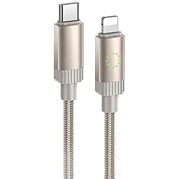 Кабель Hoco X117 USB Type-C - Lightning 27w 3a 1м PD cable Gold - фото Кабель Hoco X117 USB Type-C - Lightning 27w 3a 1м PD cable Gold