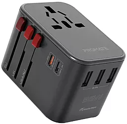 Сетевое зарядное устройство Promate TripMate-36W 36w PD/QC 3xUSB-A/2xUSB-C ports charger black